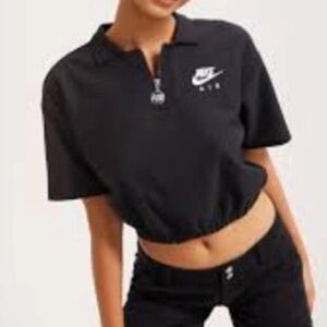Nike Air Black Crop Polo Top